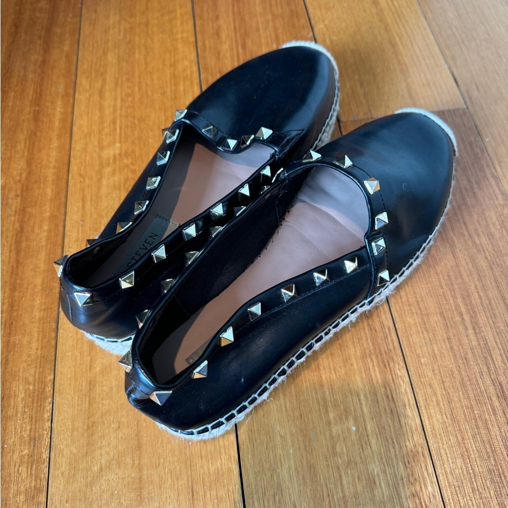 Steve Madden Black Studded Loafers - Picture 2 of 6